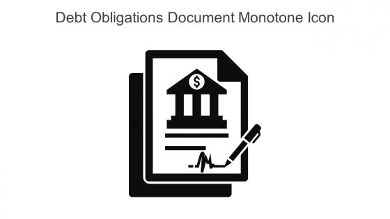 Debt Obligations Document Monotone Icon In Powerpoint Pptx Png And Editable Eps Format