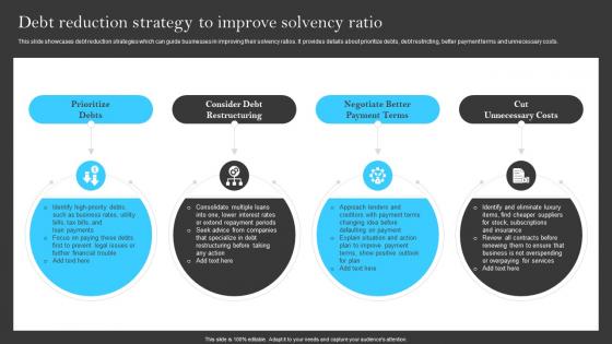 Debt Reduction Strategy To Improve Solvency Ratio Building A Successful Financial Strategy