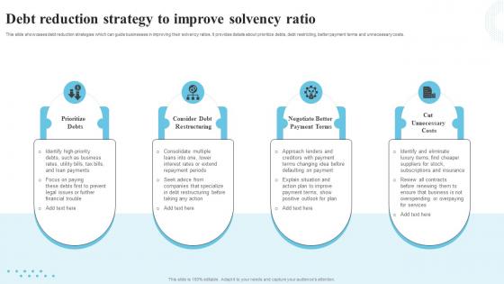 Debt Reduction Strategy To Improve Solvency Ratio Strategic Financial Planning Strategy SS V