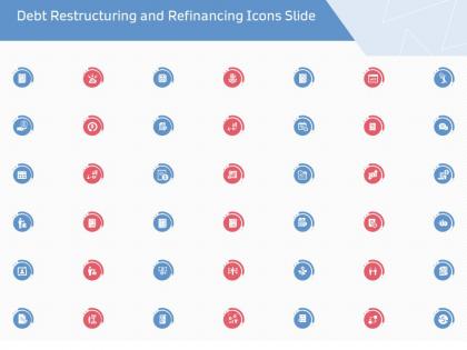 Debt restructuring and refinancing icons slide ppt powerpoint presentation icon