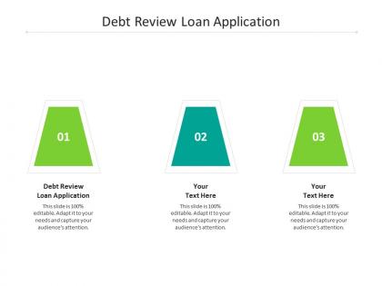 Debt review loan application ppt powerpoint presentation icon outline cpb