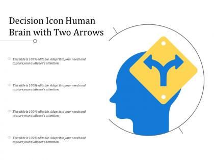 Decision icon human brain with two arrows