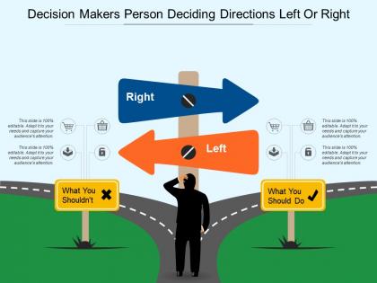Decision makers person deciding directions left or right