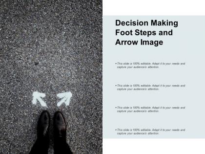 Decision making foot steps and arrow image