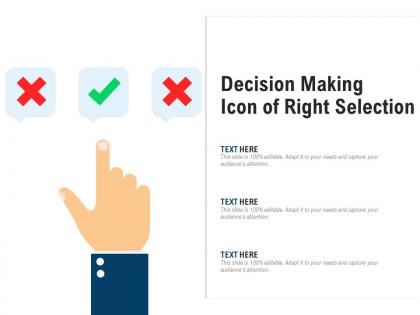 Decision making icon of right selection