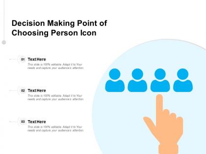 Decision making point of choosing person icon