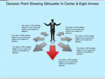 Decision point showing silhouette in center and eight arrows