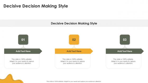Decisive Decision Making Style In Powerpoint And Google Slides Cpb