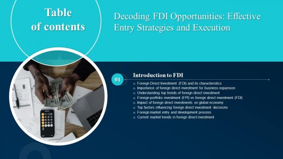 Decoding FDI Opportunities Effective Entry Strategies Table Of Contents Fin SS