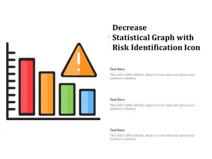 Decrease statistical graph with risk identification icon