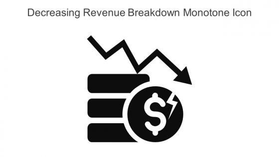 Decreasing Revenue Breakdown Monotone Icon In Powerpoint Pptx Png And Editable Eps Format