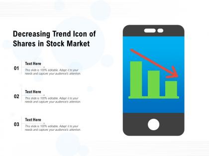 Decreasing trend icon of shares in stock market