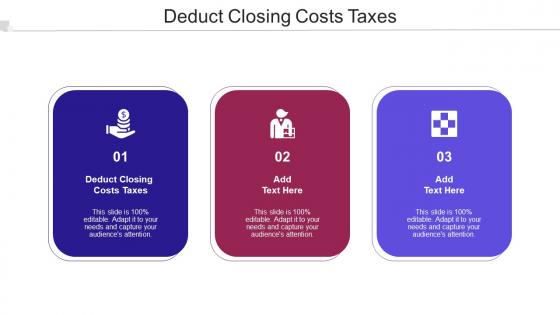 Deduct Closing Costs Taxes Ppt Powerpoint Presentation Portfolio Slideshow Cpb