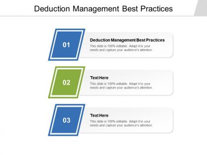 Deduction management best practices ppt powerpoint presentation templates cpb