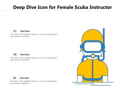 Deep dive icon for female scuba instructor