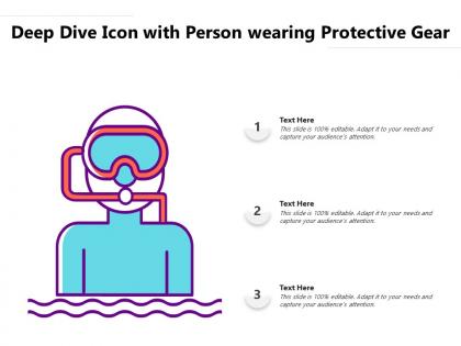 Deep dive icon with person wearing protective gear