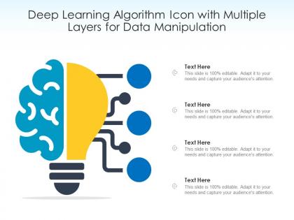 Deep learning algorithm icon with multiple layers for data manipulation
