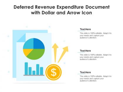 Deferred revenue expenditure document with dollar and arrow icon