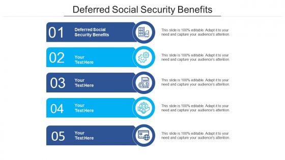 Deferred social security benefits ppt powerpoint presentation visual aids example file cpb