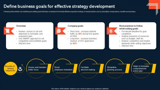 Define Business Goals For Effective Strategy Increasing Mobile Application Users