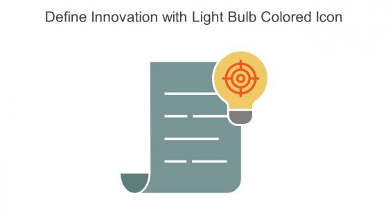 Define Innovation With Light Bulb Colored Icon In Powerpoint Pptx Png And Editable Eps Format