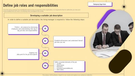 Define Job Roles And Responsibilities Hr Recruiting Handbook Best Practices And Strategies