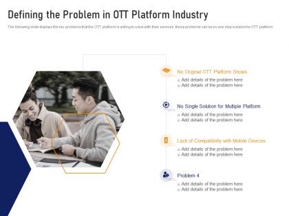 Defining problem ott industry digital streaming services industry investor funding ppt tips