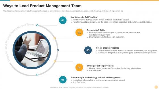 Defining product leadership strategies ways to lead product management team