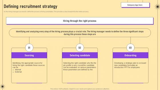 Defining Recruitment Strategy Hr Recruiting Handbook Best Practices And Strategies