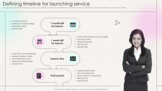 Defining Timeline For Launching Service Marketing Strategies New Service