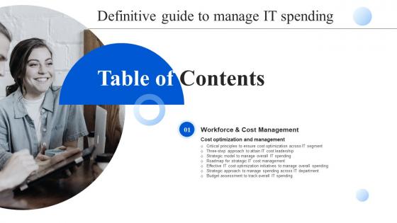 Definitive Guide To Manage It Spending Table Of Contents Strategy SS V