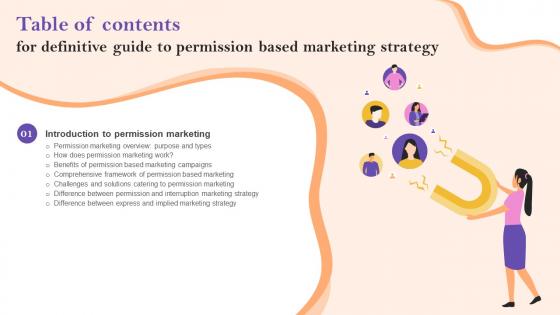 Definitive Guide To Permission Based Marketing Strategy For Table Of Contents Mkt Ss