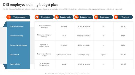DEI Employee Training Budget Plan