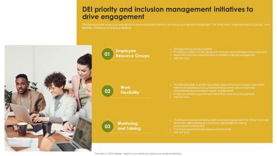 DEI Priority And Inclusion Management Initiatives To Drive Engagement
