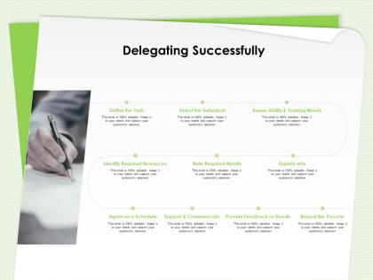 Delegating successfully state required results ppt powerpoint presentation professional