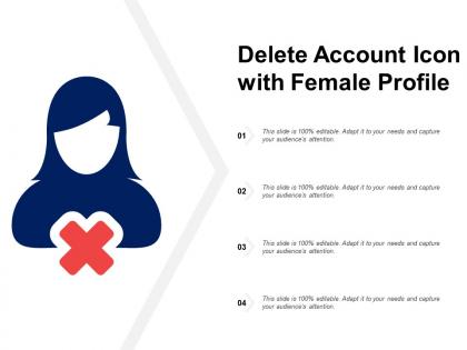 Delete account icon with female profile