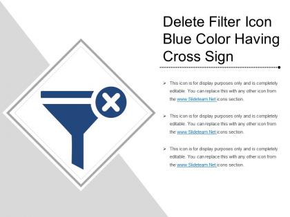 Delete filter icon blue color having cross sign