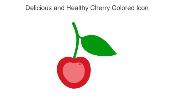 Delicious And Healthy Cherry Colored Icon In Powerpoint Pptx Png And Editable Eps Format