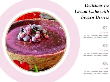 Delicious ice cream cake with frozen berries