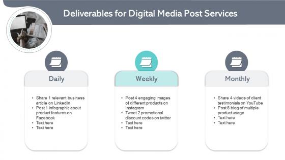 Deliverables for digital media post services ppt styles layouts