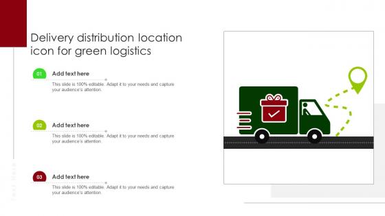 Delivery Distribution Location Icon For Green Logistics