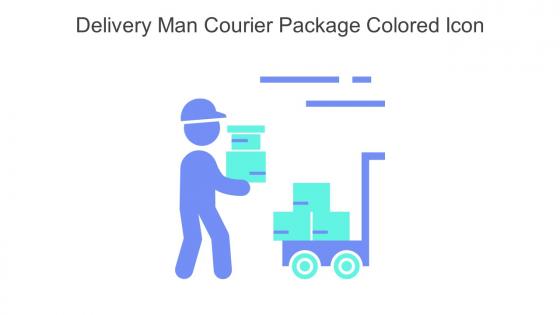Delivery Man Courier Package Colored Icon In Powerpoint Pptx Png And Editable Eps Format