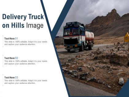 Delivery truck on hills image