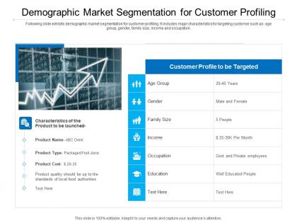 Demographic market segmentation for customer profiling