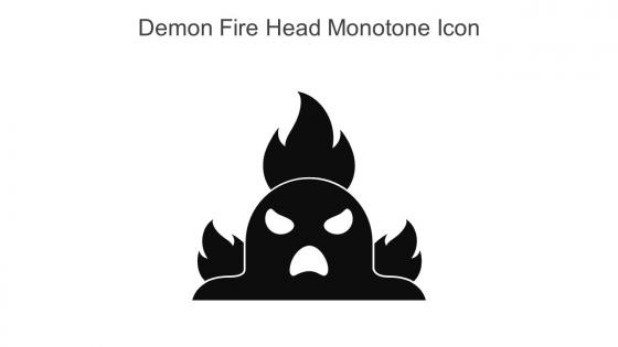 Demon Fire Head Monotone Icon In Powerpoint Pptx Png And Editable Eps Format