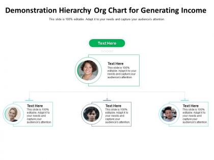 Demonstration hierarchy org chart for generating income infographic template