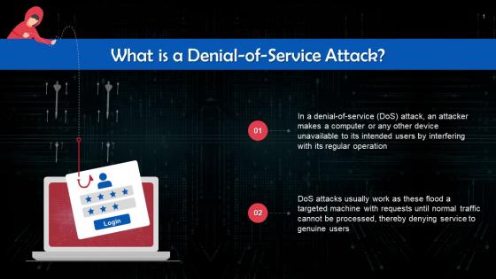 Denial Of Service Attack In Cybersecurity Training Ppt