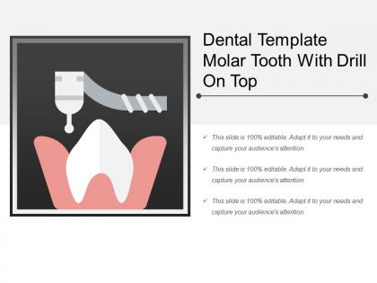 Dental template molar tooth with drill on top