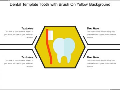 Dental template tooth with brush on yellow background