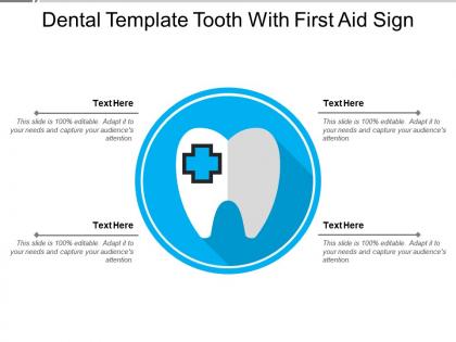 Dental template tooth with first aid sign